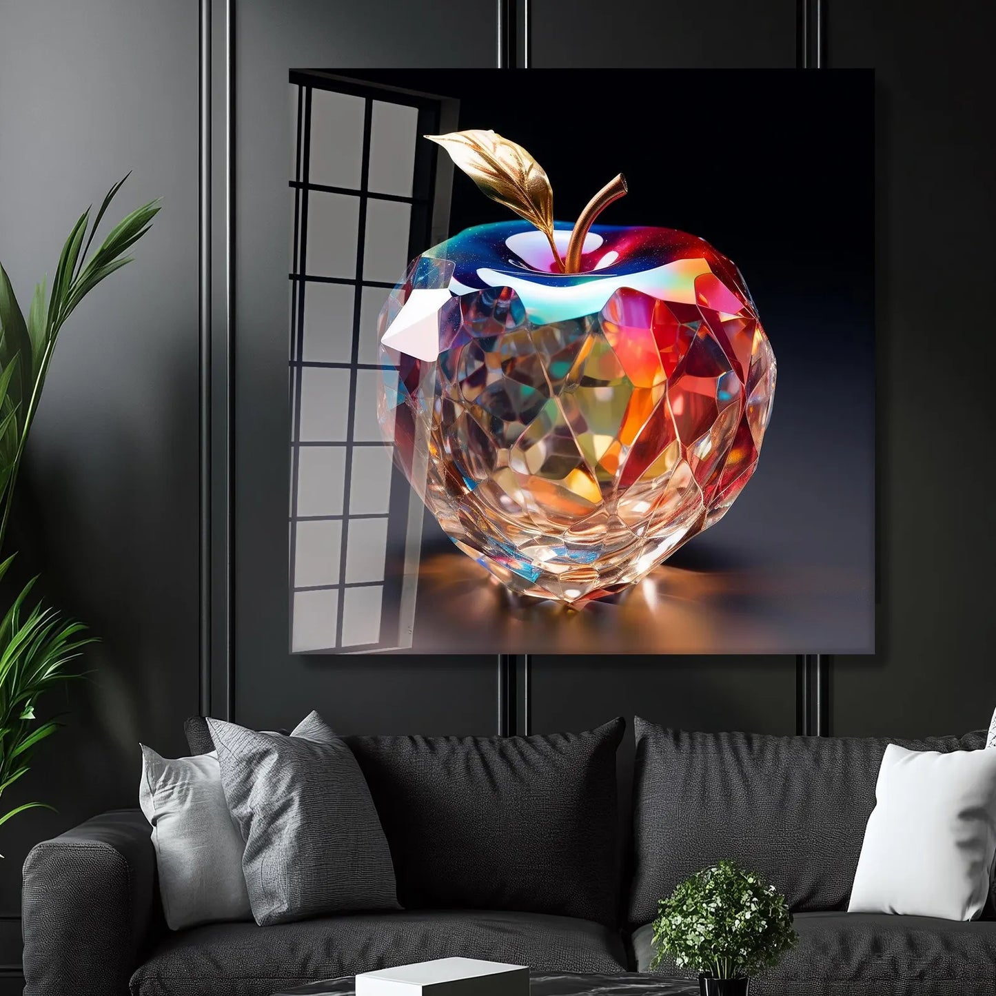 Mela di Cristallo Quadro in Vetro Temperato