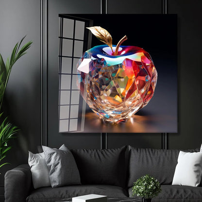 Mela di Cristallo Quadro in Vetro Temperato