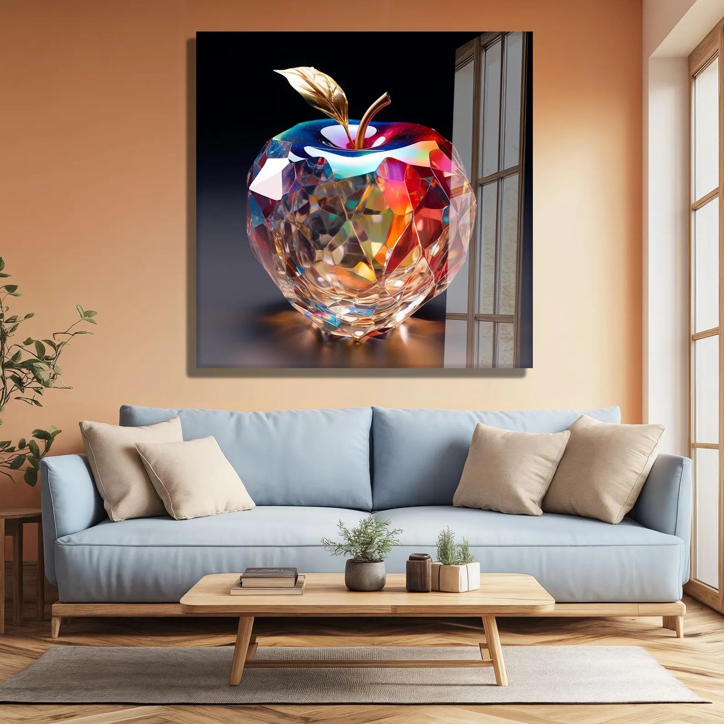 Mela di Cristallo Quadro in Vetro Temperato