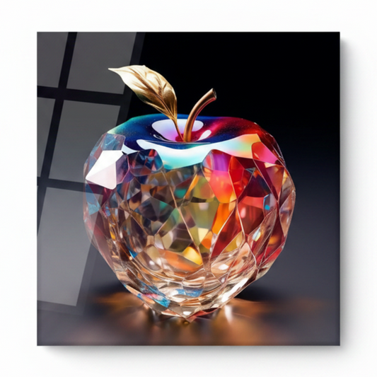 Crystal Apple Glass Wall Art