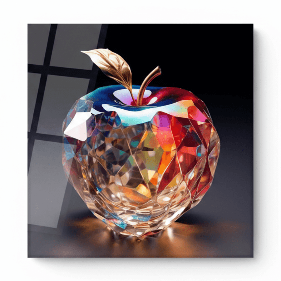 Crystal Apple Glass Wall Art