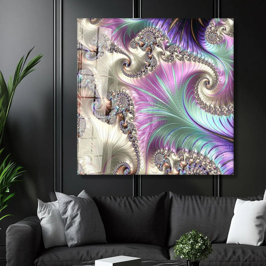 Abstract Purple Glass Wall Art