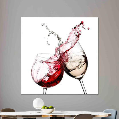 Éclaboussure de Vin Tableau en Verre Trempé