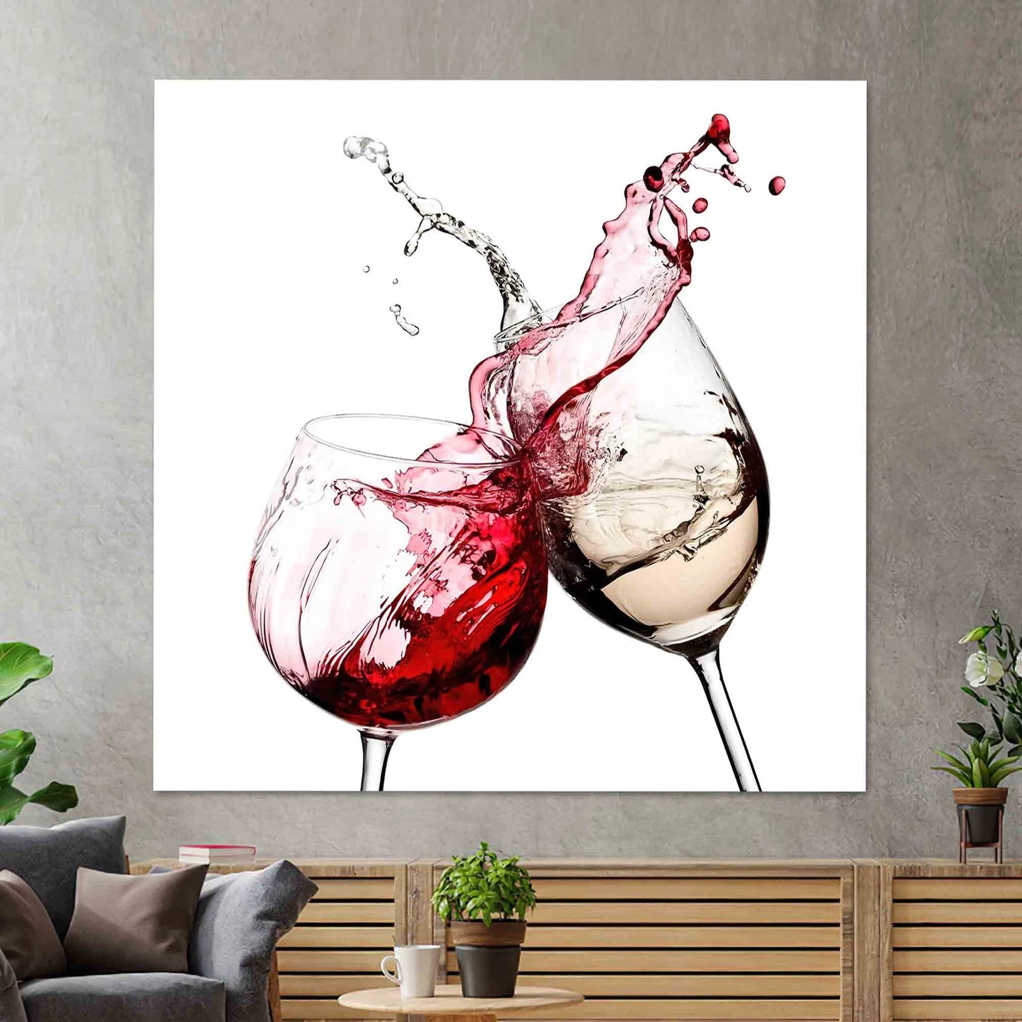 Spruzzo di Vino Quadro in Vetro Temperato