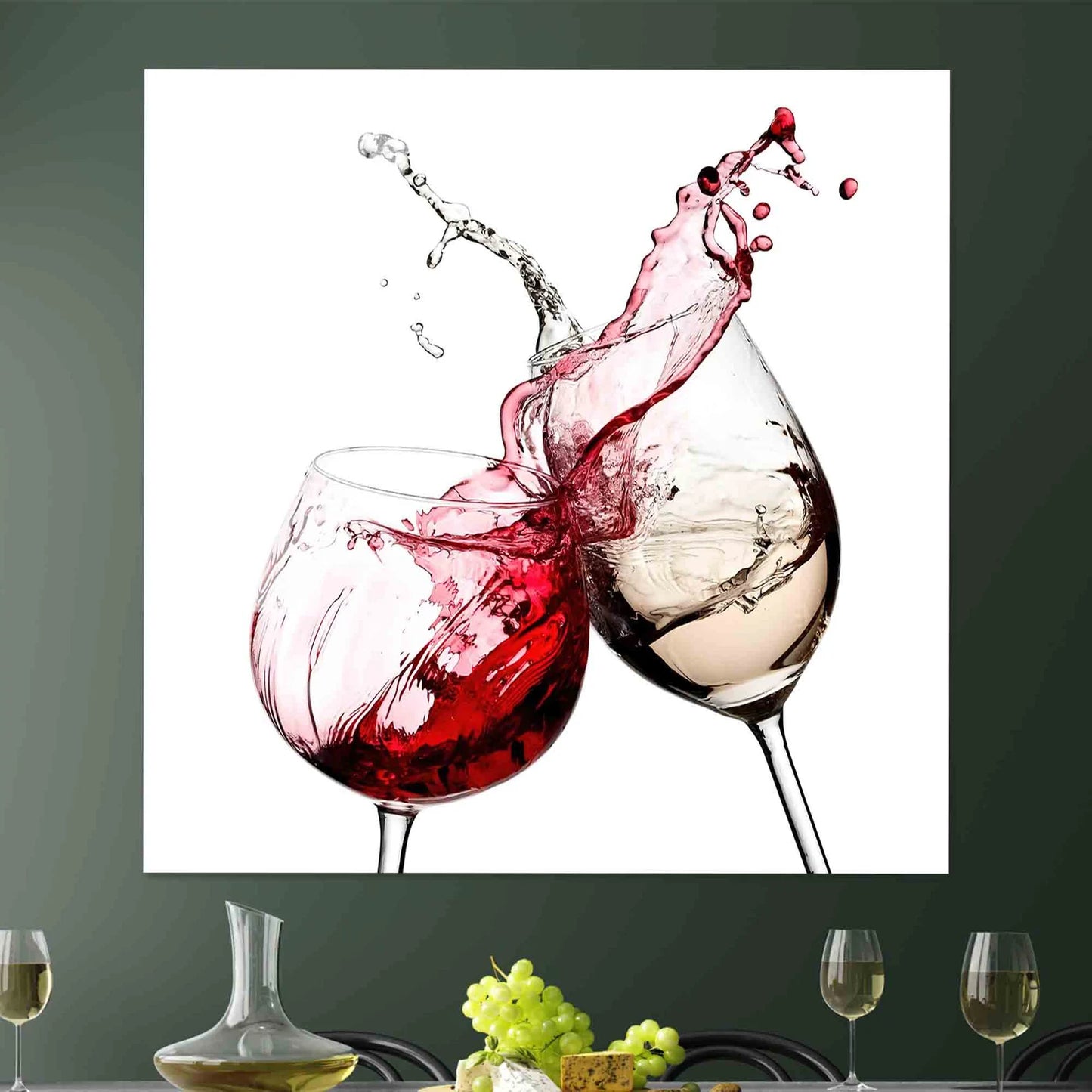 Spruzzo di Vino Quadro in Vetro Temperato