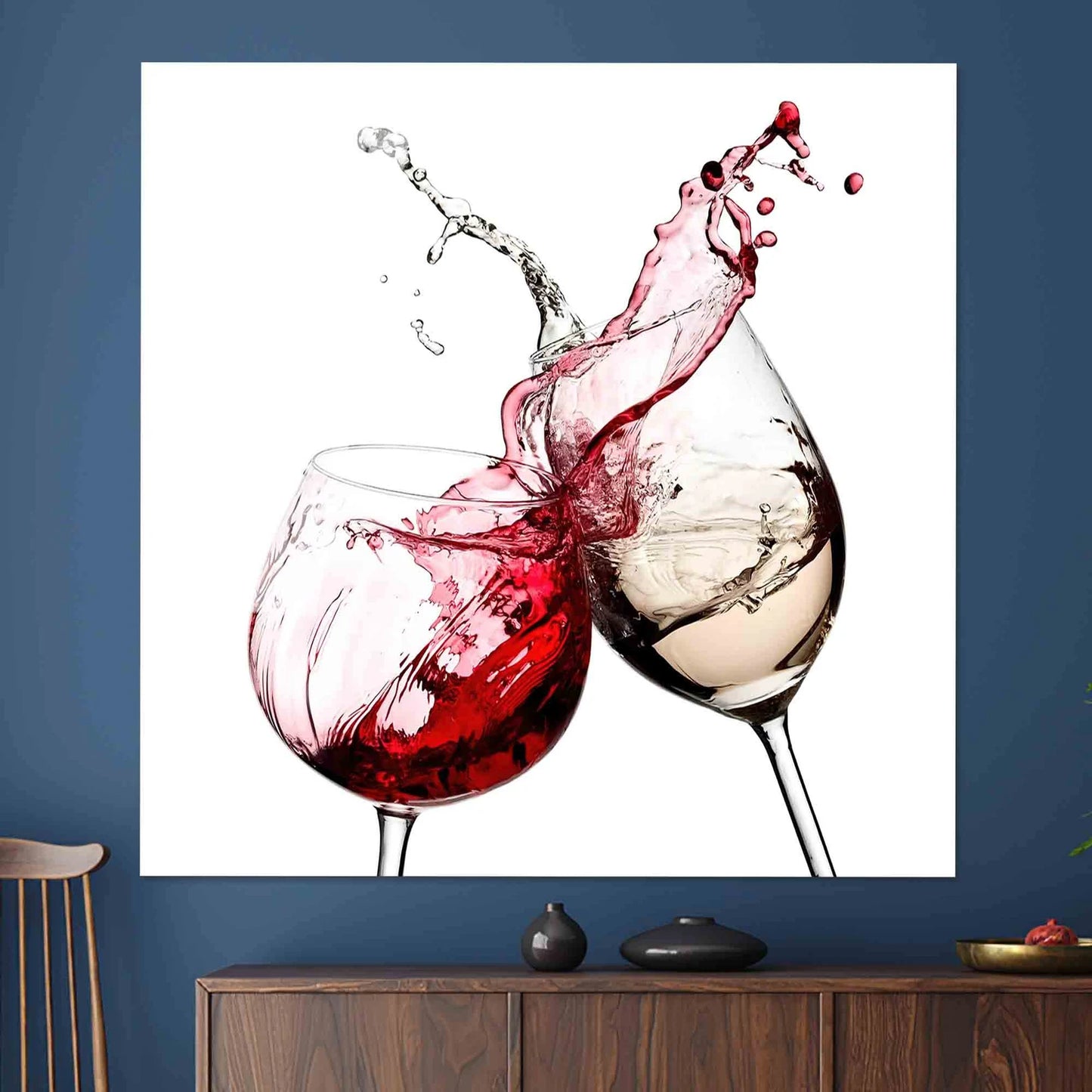 Spruzzo di Vino Quadro in Vetro Temperato