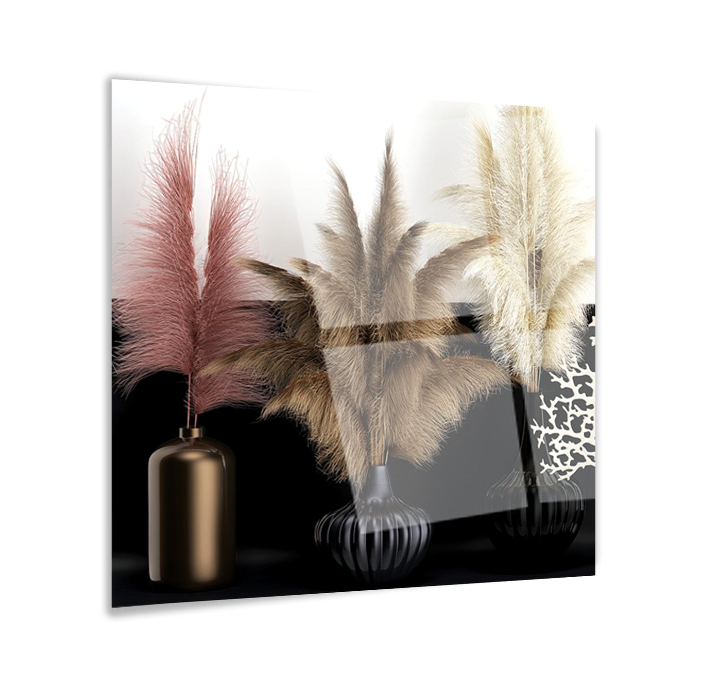 Vasi Boho Quadro in Vetro Temperato