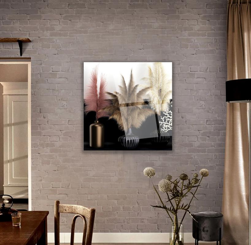 Vasi Boho Quadro in Vetro Temperato