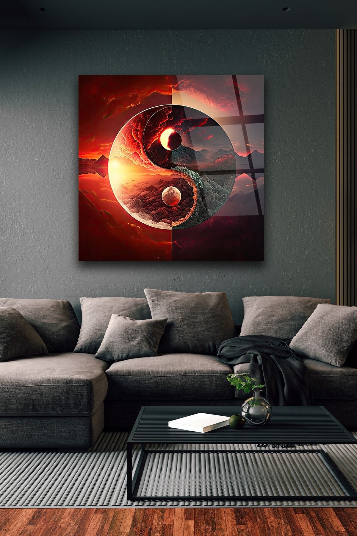 Yin Yang Quadro in Vetro Temperato