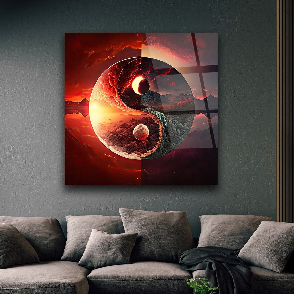 Yin Yang Quadro in Vetro Temperato