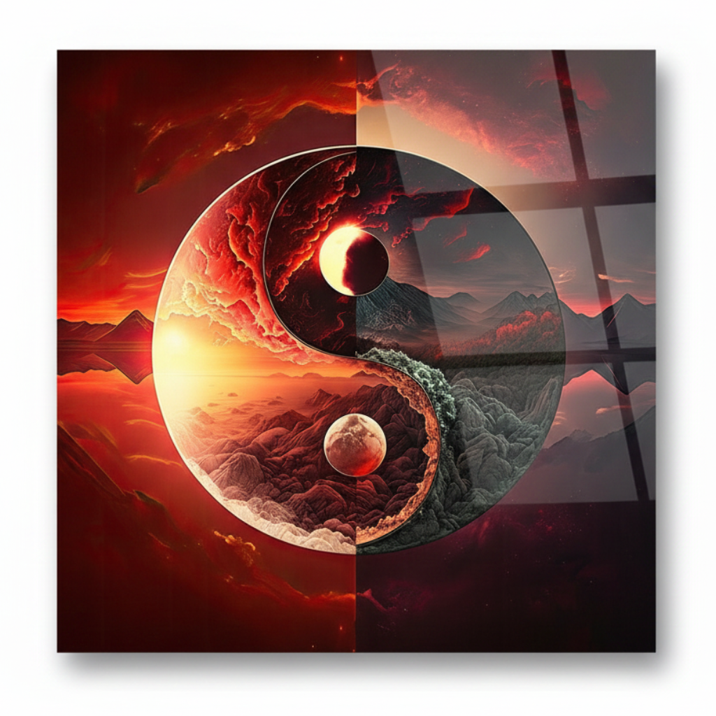 Yin Yang Quadro in Vetro Temperato