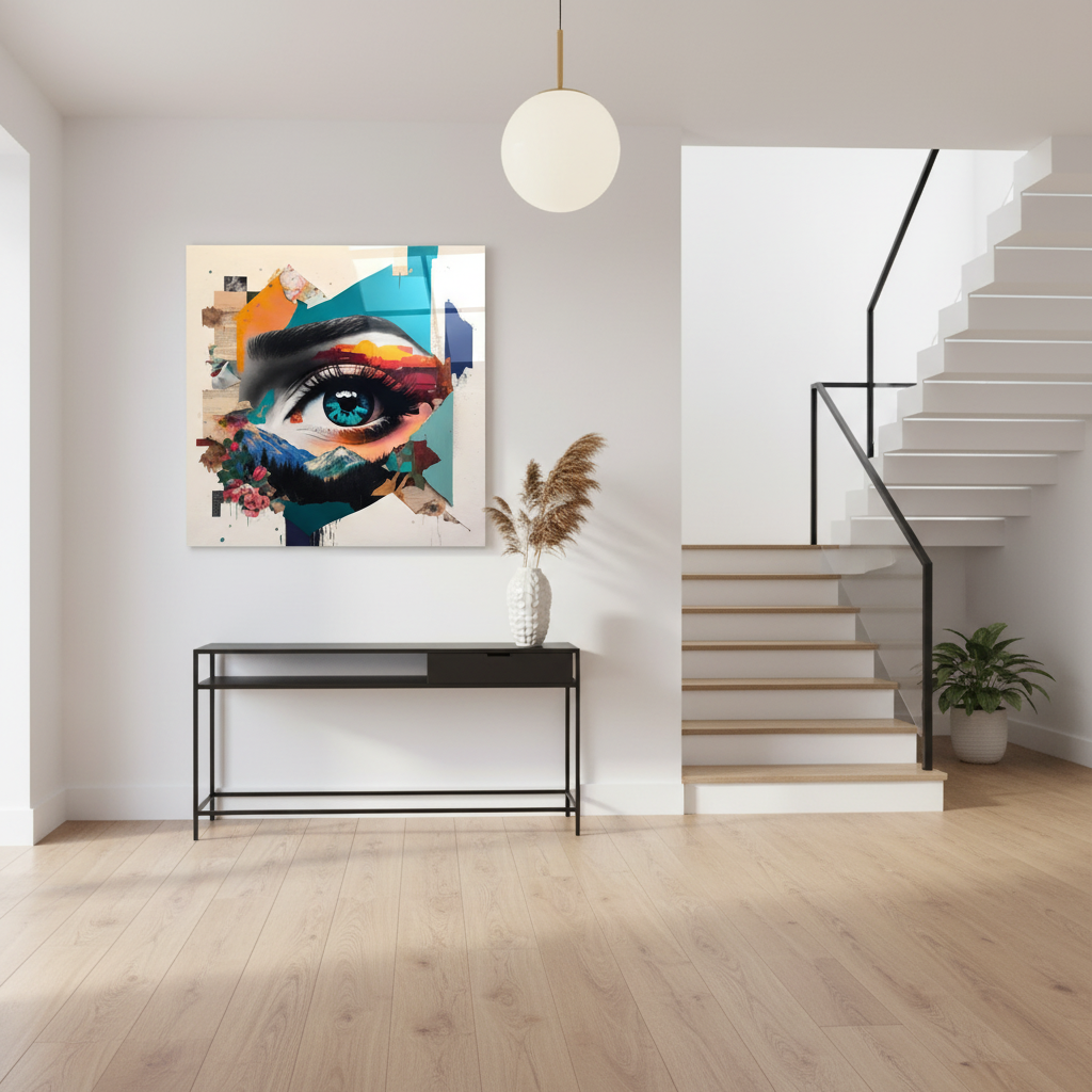 Occhio Blu Quadro in Vetro Temperato