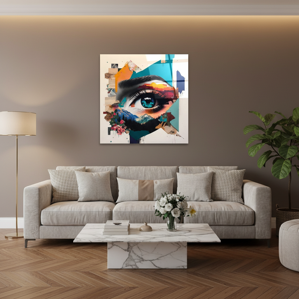 Occhio Blu Quadro in Vetro Temperato