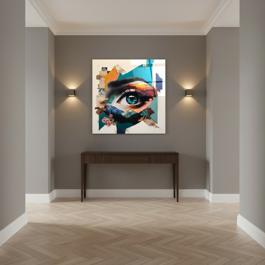 Occhio Blu Quadro in Vetro Temperato