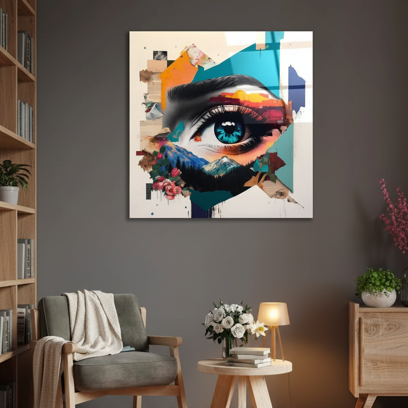 Occhio Blu Quadro in Vetro Temperato