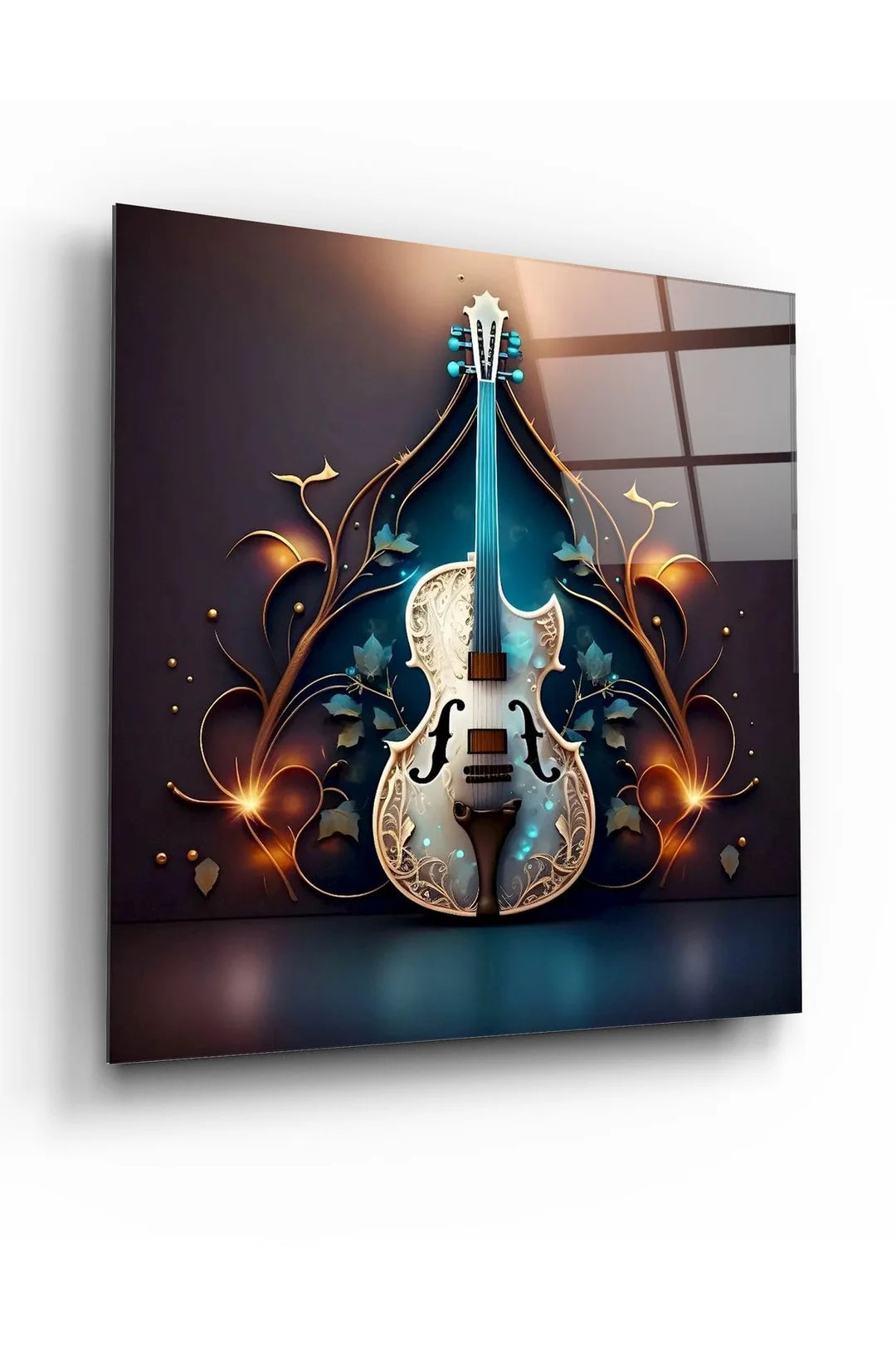 Le Violon Enchanté Tableau en Verre Trempé