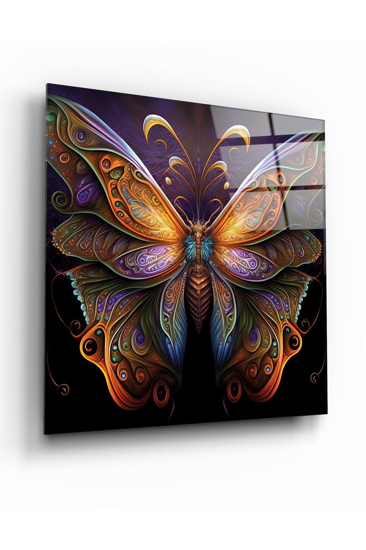 Papillon Mystique Tableau en Verre Trempé