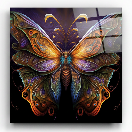 Mystic Butterfly Glass Wall Art