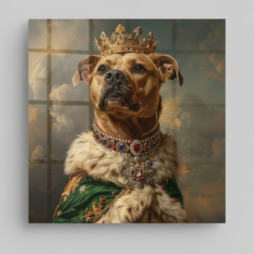 Il Re Cane Quadro in Vetro Temperato