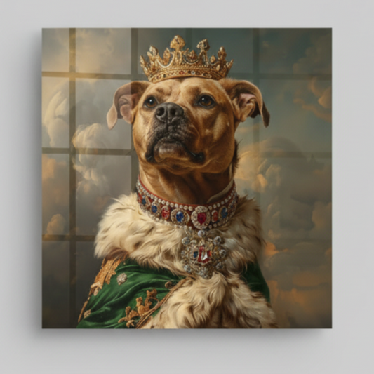 Il Re Cane Quadro in Vetro Temperato