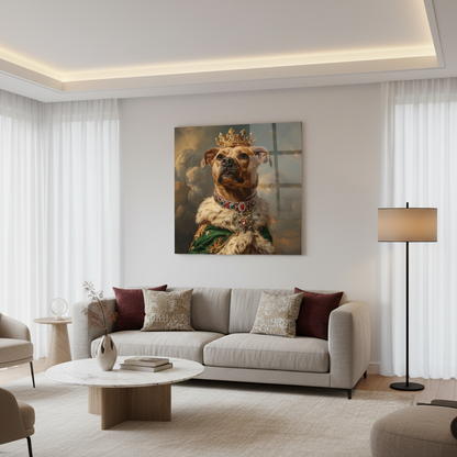 Il Re Cane Quadro in Vetro Temperato