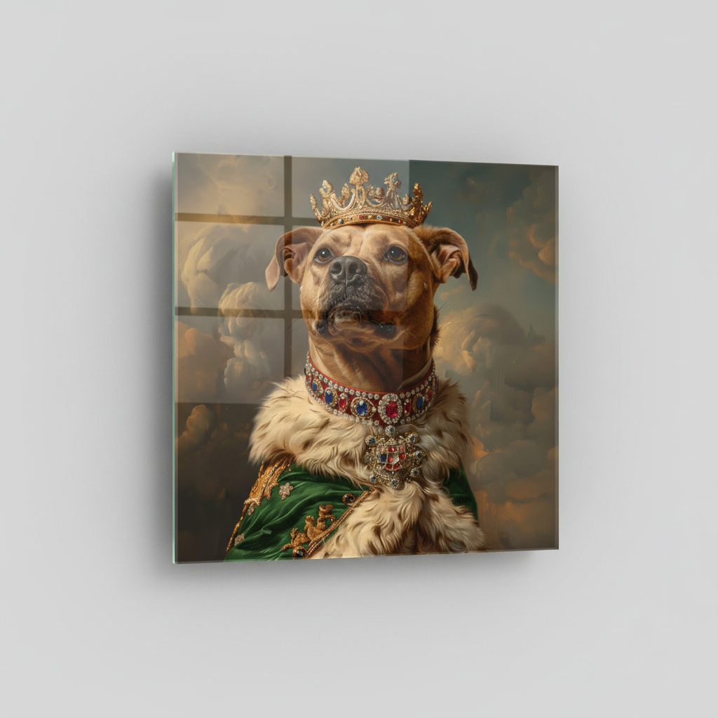 Il Re Cane Quadro in Vetro Temperato