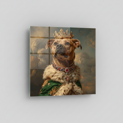 Il Re Cane Quadro in Vetro Temperato