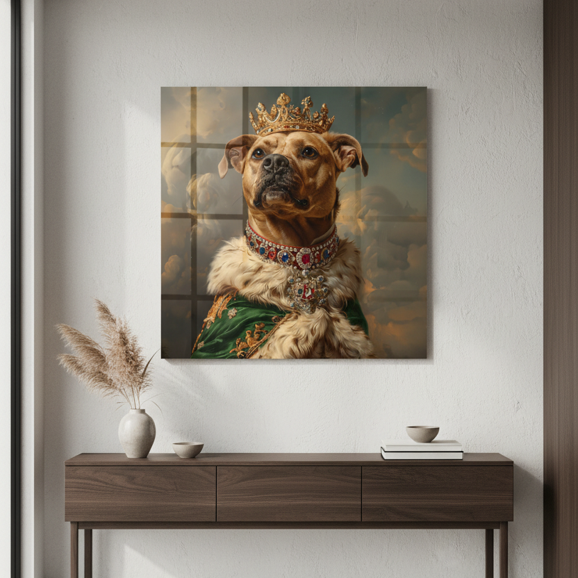 Il Re Cane Quadro in Vetro Temperato