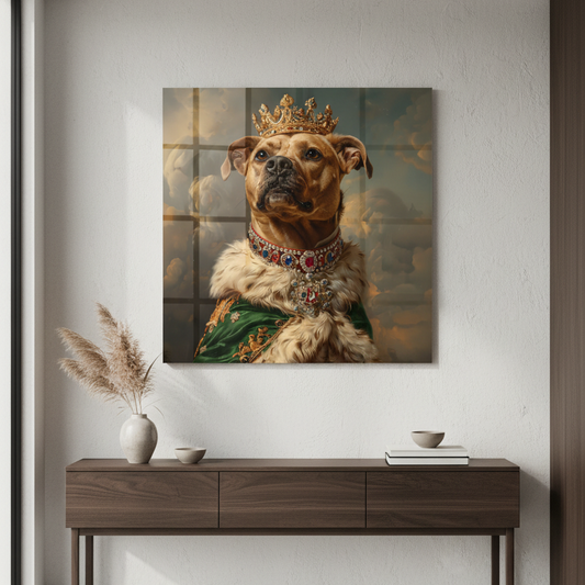 Il Re Cane Quadro in Vetro Temperato