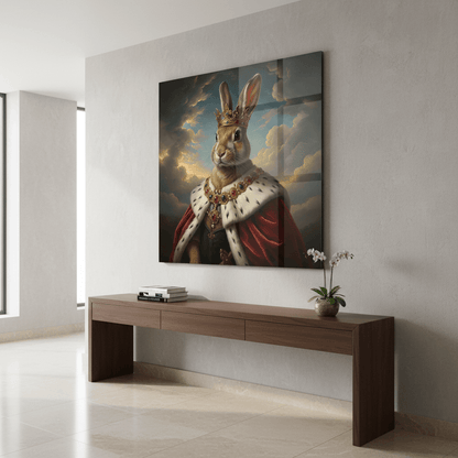 Rabbit King Glass Wall Art