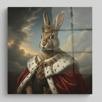Rabbit King Glass Wall Art