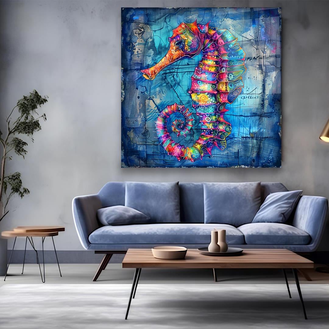 Cavalluccio Marino Quadro in Vetro Temperato