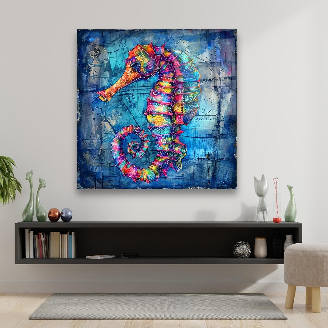 Cavalluccio Marino Quadro in Vetro Temperato