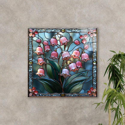 Lily of the Valley Glass Wall Art