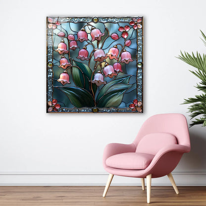 Lily of the Valley Glass Wall Art