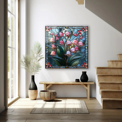 Lily of the Valley Glass Wall Art