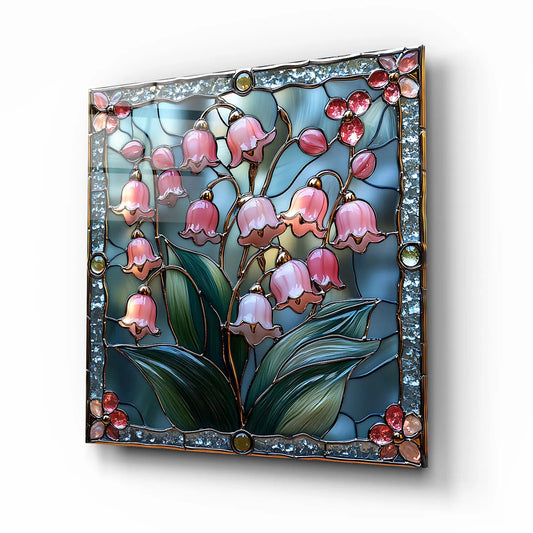 Lily of the Valley Glass Wall Art