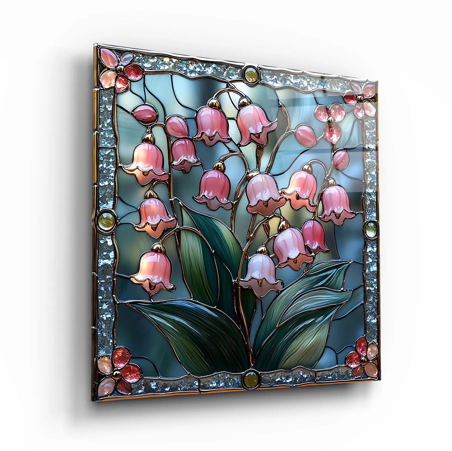 Lily of the Valley Glass Wall Art