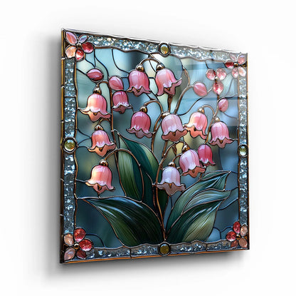 Lily of the Valley Glass Wall Art