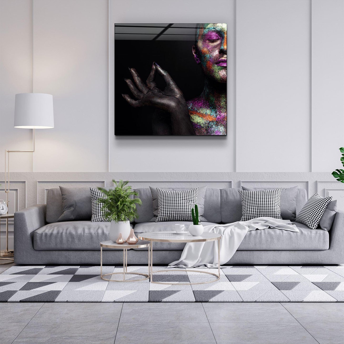 Ritratto di donna in vetro da parete 