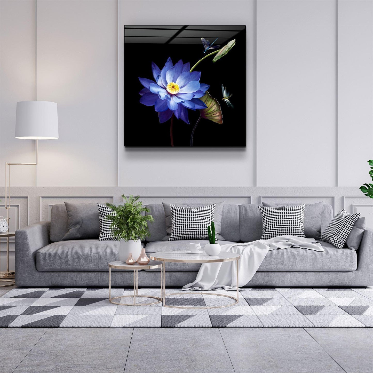 Lotus Glass Wall Art - LUXARTDECO