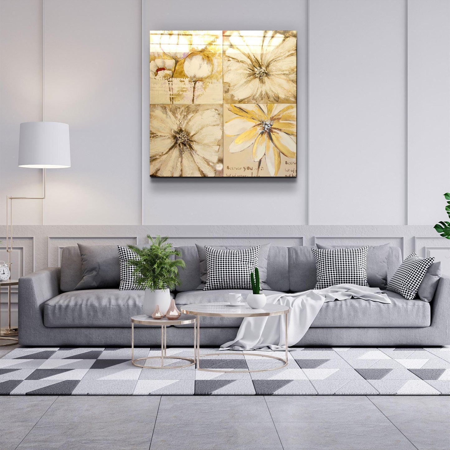 Flowers Glass Wall Art - LUXARTDECO