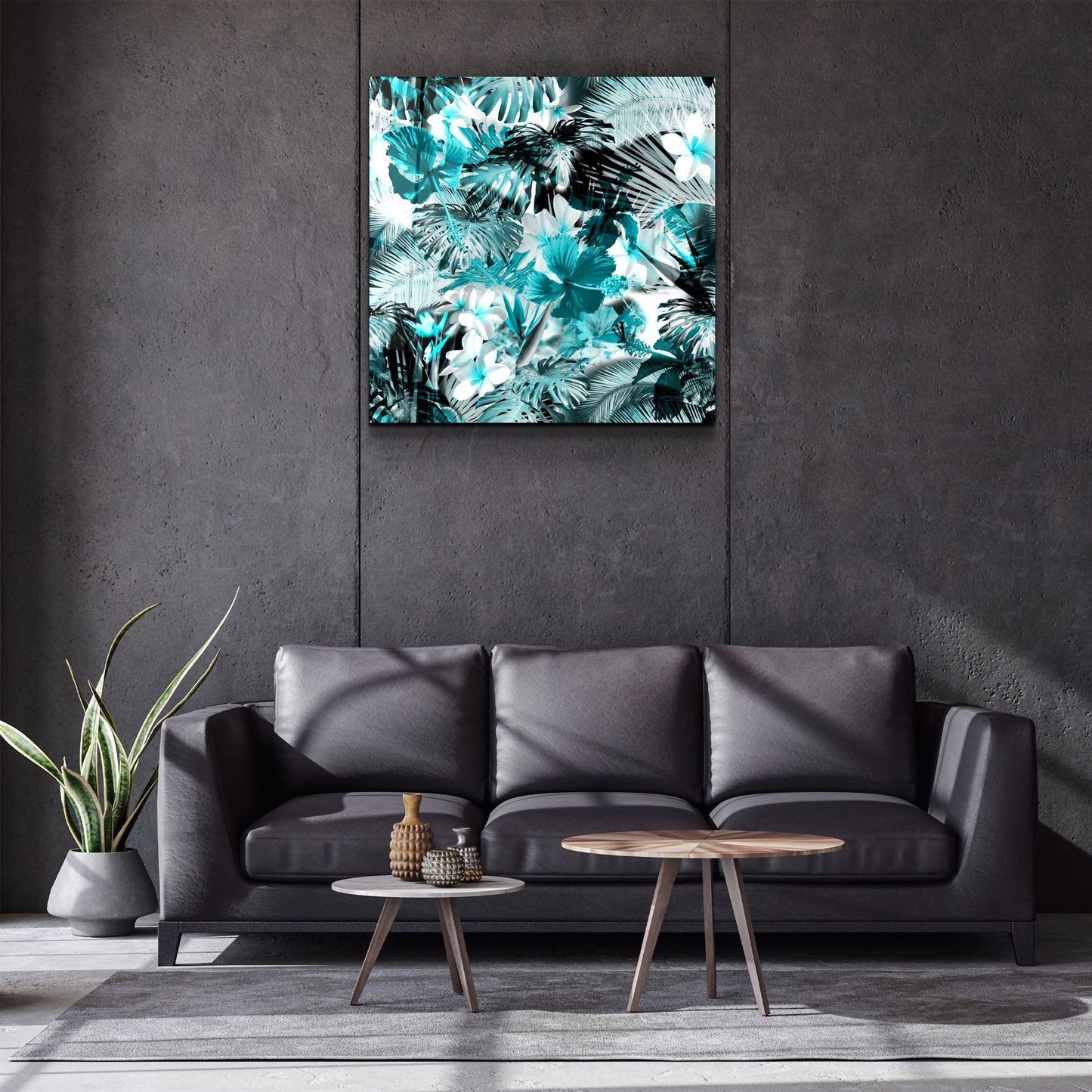Tropical Leaves Glass Wall Art