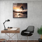 Dolphin Glass Wall Art - LUXARTDECO