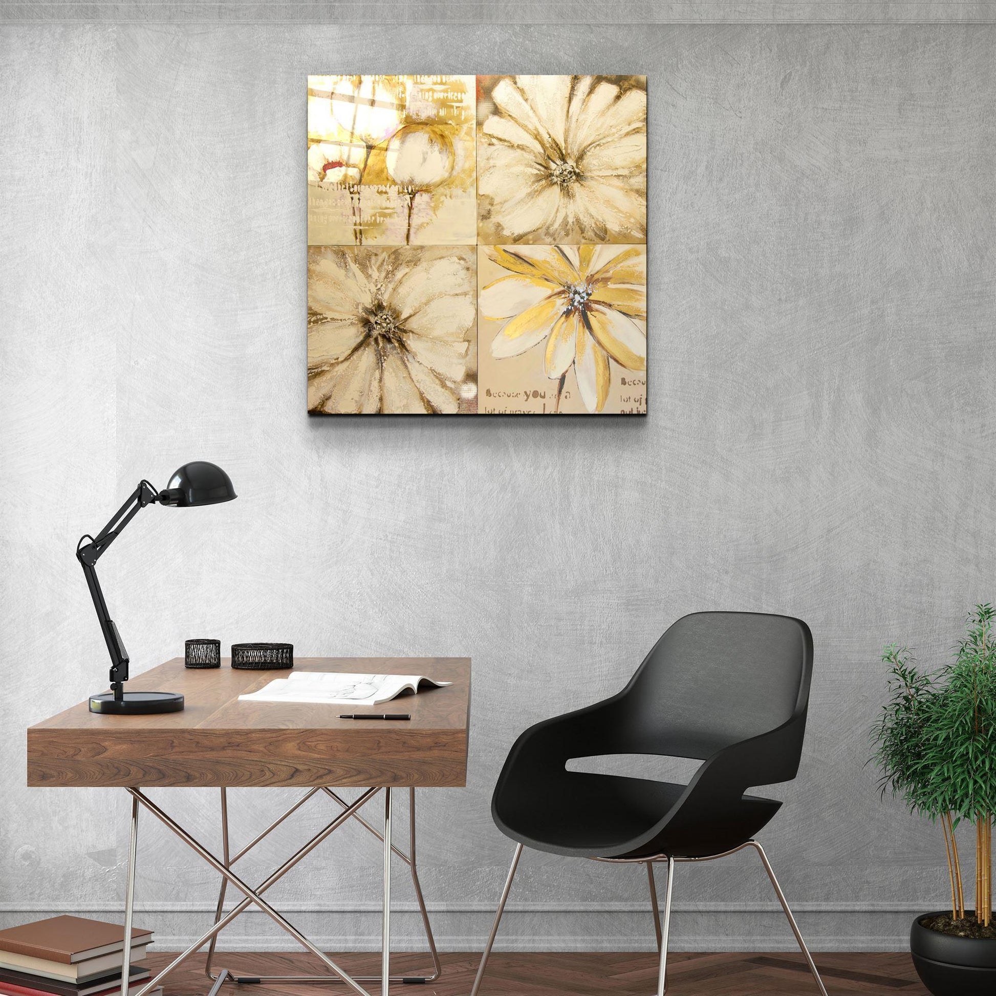Flowers Glass Wall Art - LUXARTDECO