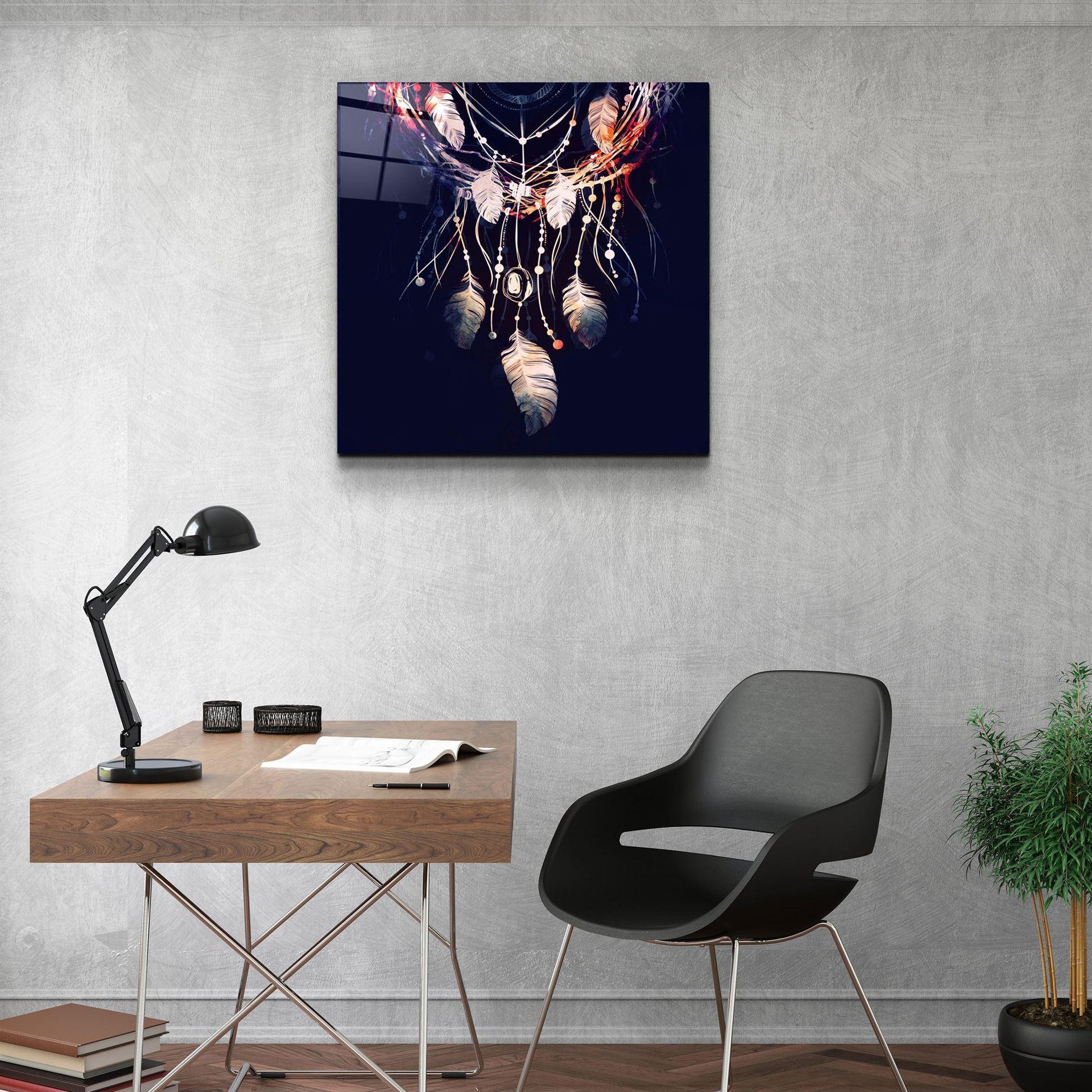 Dreamcatcher Glass Wall Art - LUXARTDECO