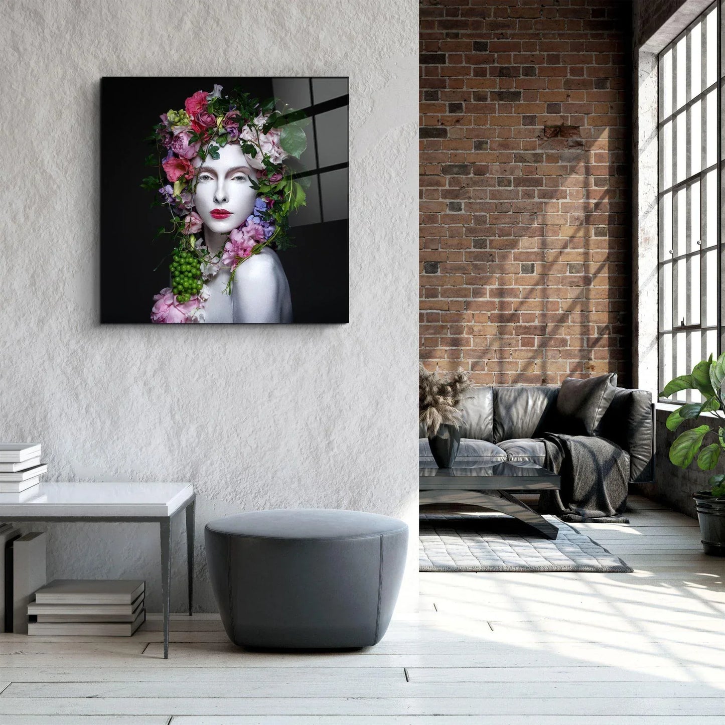 Flower Queen Glass Wall Art - LUXARTDECO