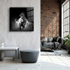 Running Horse Glass Wall Art - LUXARTDECO