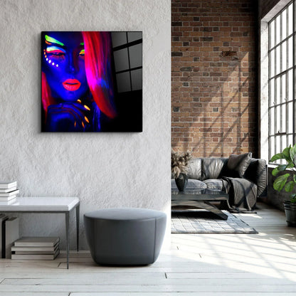 Woman Portrait Glass Wall Art - LUXARTDECO