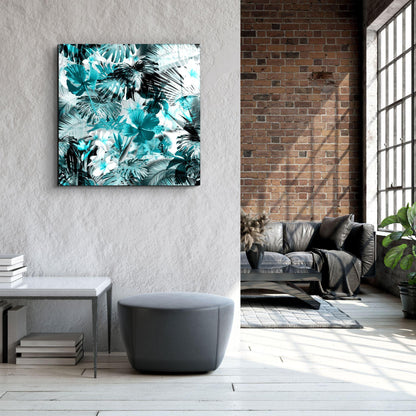 Tropical Leaves Glass Wall Art - LUXARTDECO
